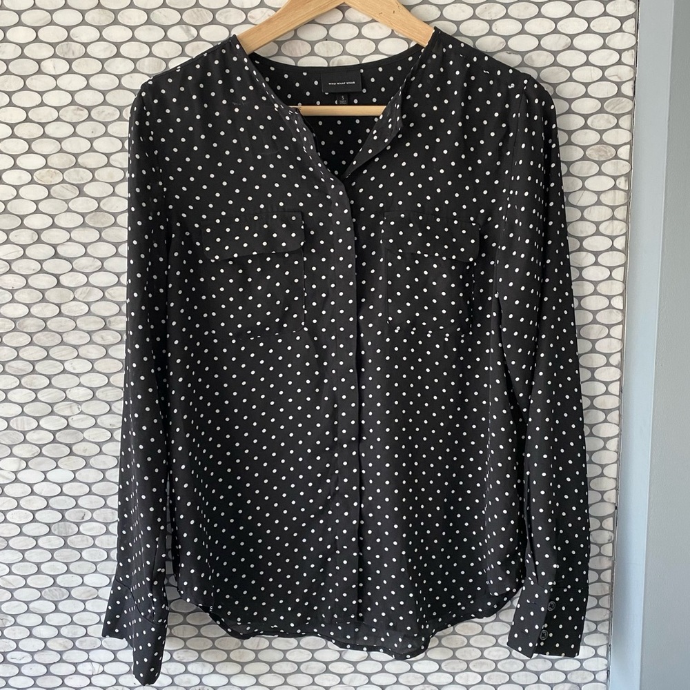 NWOT Who What Wear Polka Dot Blouse